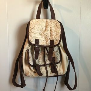 Leather and cloth Backpack/Purse